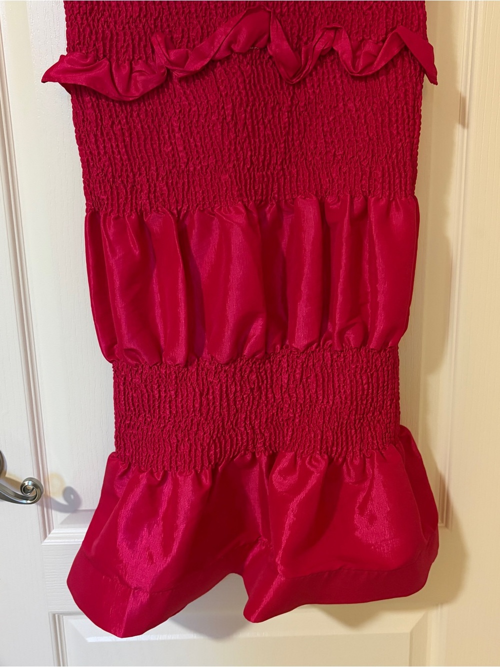 Fushia Ruffled Strapless Dress - Picture 6 of 13